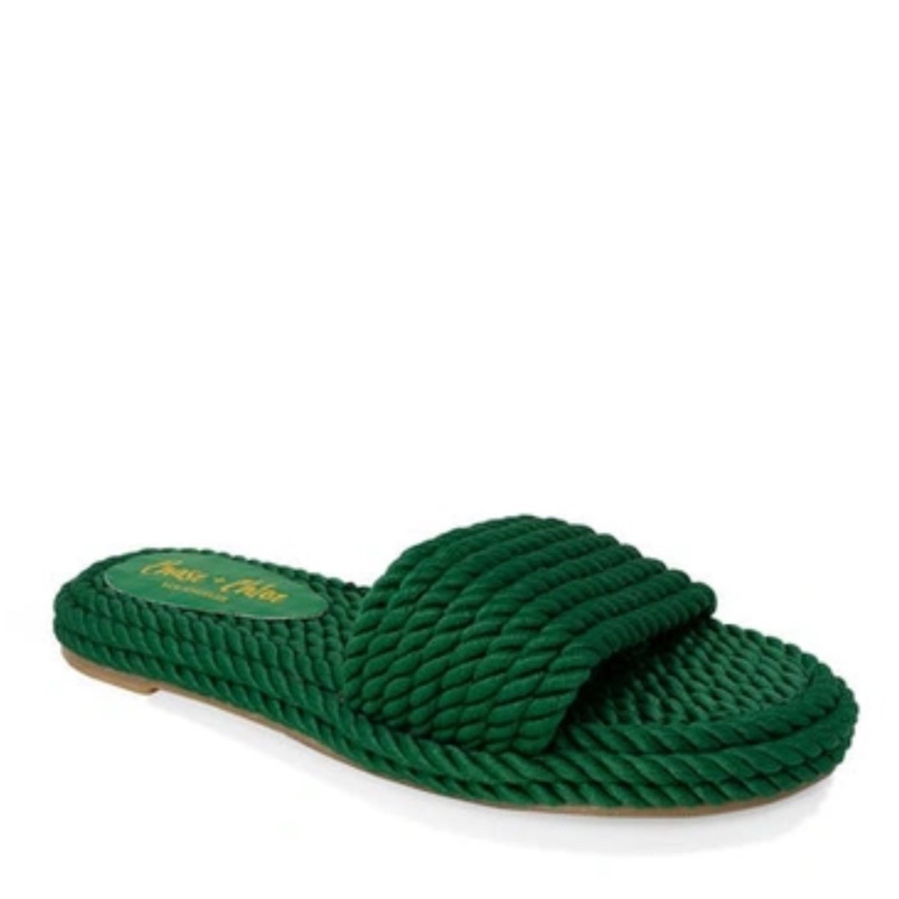 Chase and Chloe Green Women's Slide Sandals
